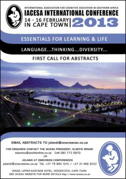 International Associaiton For Cognitive Education Southern Africa